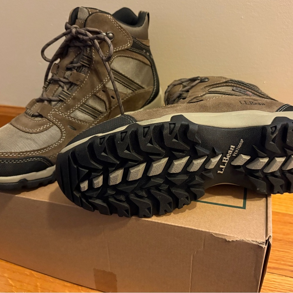 L.L. Bean Trail Model Hiker 4 Brown and Black Outdoor Boots with Rugged Outsole